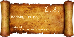Bodoky Amina névjegykártya